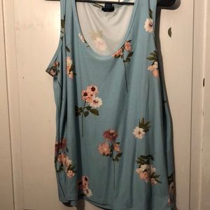 Blue floral tank top